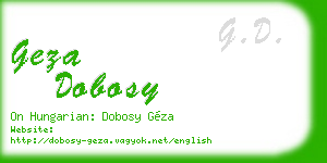 geza dobosy business card